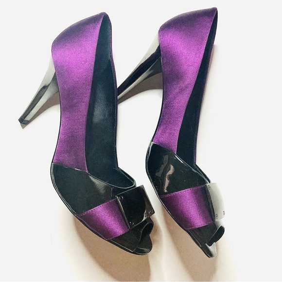 NWOT Stella Luna purple and chrome stiletto pumps - Picture 2 of 6